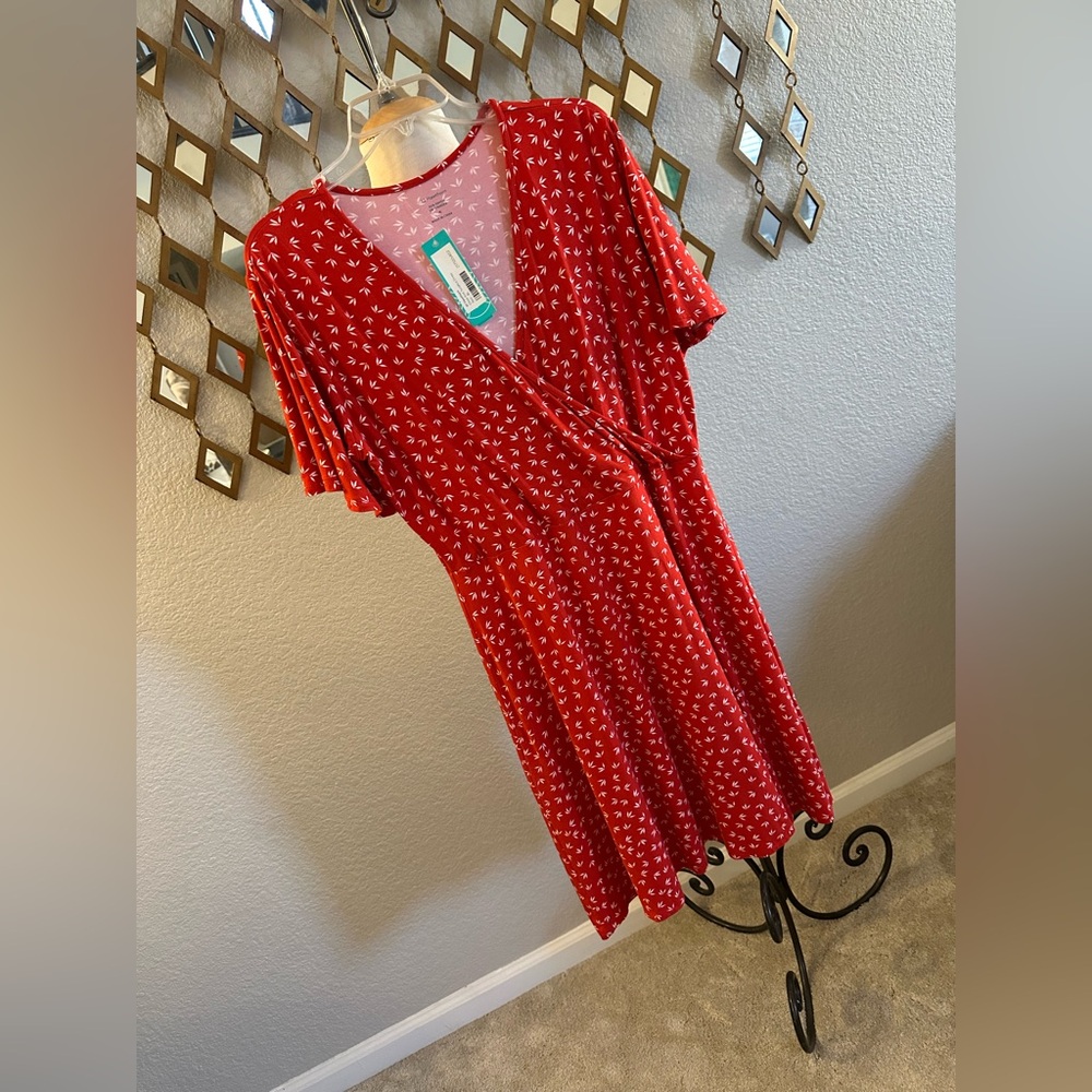 41 Hawthorn Faux Wrap Midi Dress with Flutter Sleeves